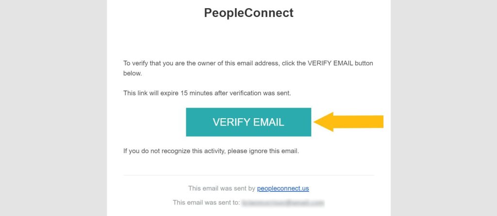 TruthFinder peopleconnect click the link to verify your email address