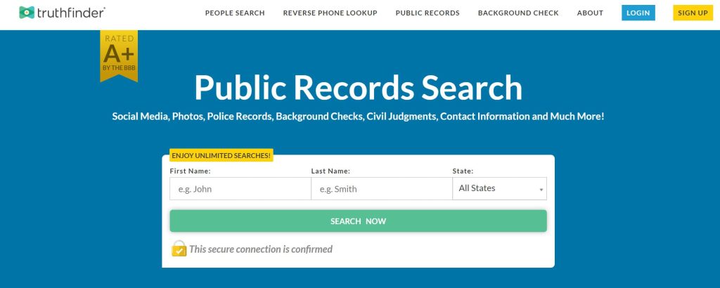 TruthFinder public records search search now