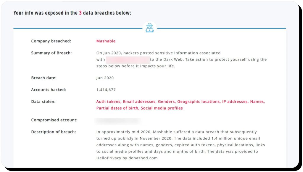 BrandYourself your info was exposed in the 3 data breaches below
